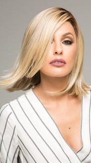 HAUTE by Jon Renau in 12FS8 SHADED PRALINE | Light Gold Blonde & Pale Natural Blonde Blend, Shaded with Dark Brown
