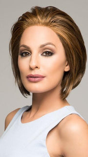 VICTORIA by Jon Renau in 6F27 CARAMEL RIBBON | Brown with Light Red-Gold Blonde Highlights & Tips