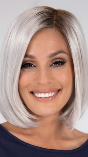 JAMISON by Estetica in SILVERSUN/RT8 | Iced Blonde Dusted with Soft Sand and Golden Brown Roots