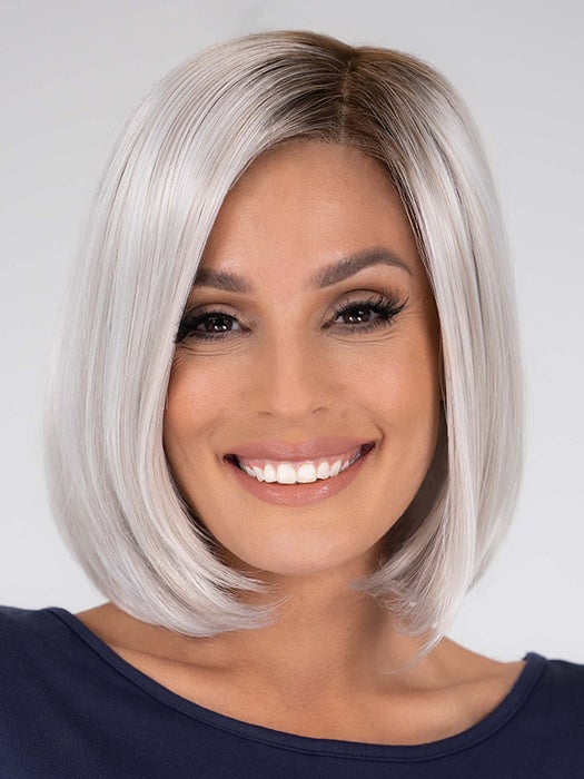 JAMISON by Estetica in SILVERSUN/RT8 | Iced Blonde Dusted with Soft Sand and Golden Brown Roots