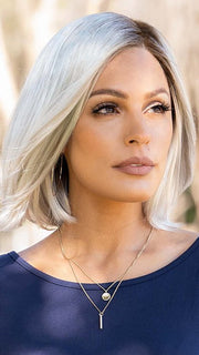 JAMISON by Estetica in SILVERSUN/RT8 | Iced Blonde Dusted with Soft Sand and Golden Brown Roots