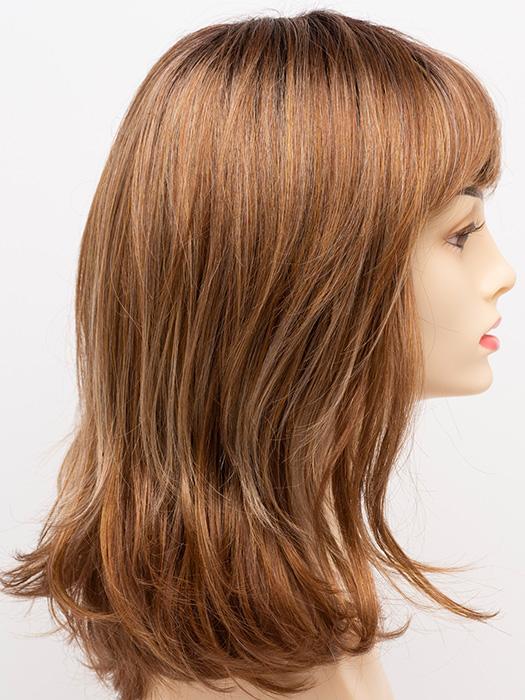 CREAMED-COFFEE | Medium Brown roots and base with Cinnamon and Golden Blonde highlights