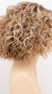 SPARKLING-CHAMPAGNE | Medium Brown roots with overall Strawberry Blonde base and soft Golden Blonde highlights