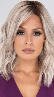 KAYLEE by Jon Renau in FS17/101S18 PALM SPRINGS BLONDE | Light Ash Blonde with Pure White Natural Violet Bold Highlights, Shaded with Dark Natural Ash Blonde