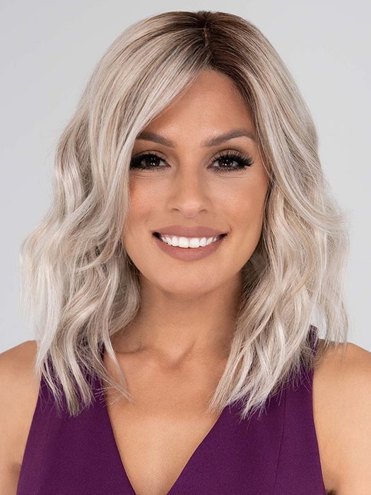 KAYLEE by Jon Renau in FS17/101S18 PALM SPRINGS BLONDE | Light Ash Blonde with Pure White Natural Violet Bold Highlights, Shaded with Dark Natural Ash Blonde