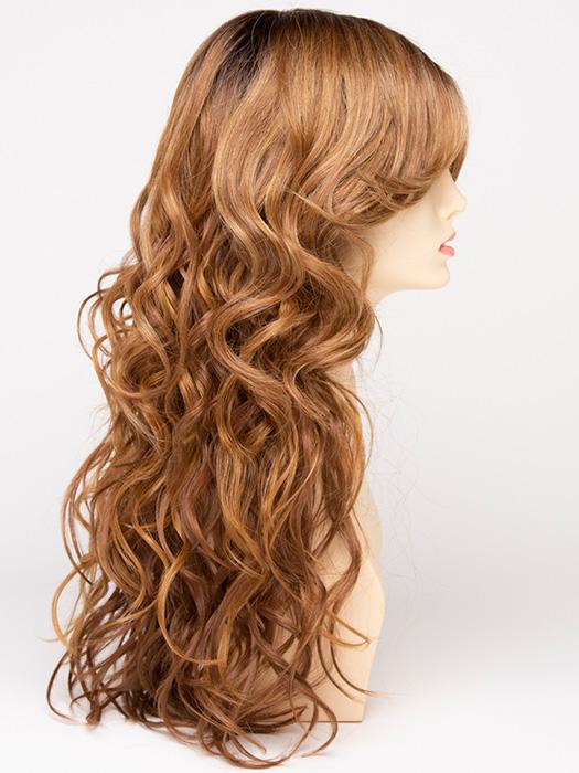 GOLDEN-NUTMEG | Medium Brown roots with overall Warm Cinnamon base and Golden Blonde highlights