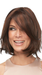 Jon Renau KRISTI in FS4/33/30A MIDNIGHT COCOA | Dark Brown, Medium Red, Medium Natural Red Blonde/Brown Blend with Medium Natural Red Blonde/Brown Blend Bold Highlights