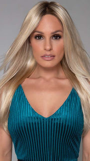 ZARA LITE by Jon Renau in FS24/102S12 LAGUNA BLONDE | Light Natural Gold Blonde with Pale Natural Gold Blonde bold highlights, Shaded with Light Gold Brown