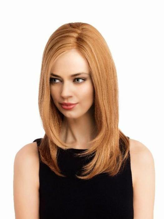 This shoulder length long style comes on a 100% hand tied cap which is high end with great movement and a feminine flair! 