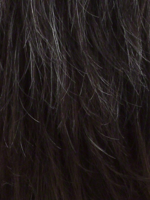 MIDNITE-PEARL | Dark Brown base with Dark Brown and Silver blend with Silver bangs 