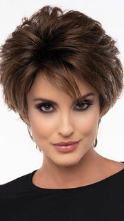 MICKI by Envy in MACCHIATO | A blend of Chestnut Brown and Soft Dark Blonde with Dark Brown Roots