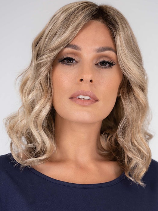 MILA by Jon Renau in 12FS8 SHADED PRALINE | Light Gold Brown, Light Natural Gold Blonde & Pale Natural Gold-Blonde Blend, Shaded with Medium Brown