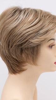 SPARKLING-CHAMPAGNE | Medium Brown roots with overall Strawberry Blonde base and soft Golden Blonde highlights