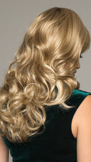 AVERY by NORIKO in CREAMY TOFFEE R | Rooted Dark Blonde  Evenly Blended with Light Platinum Blonde and Light Honey Blonde