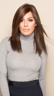 THE GOOD LIFE by Raquel Welch in R10 CHESTNUT | Warm Medium Brown with Ginger Highlights on Top (This piece has been styled and straightened)