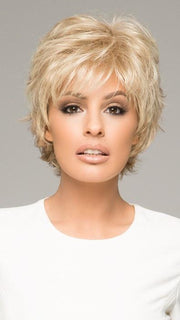 This short style is bold, textured, and features all-over layers that are feathered to perfection