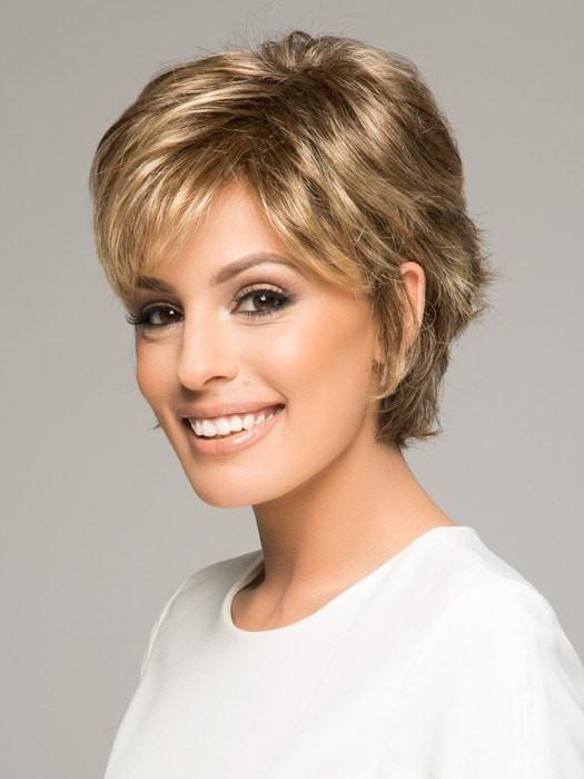 VOLTAGE WIG by RAQUEL WELCH in SS14/88 SHADED GOLDEN WHEAT | Dark Blonde Evenly Blended with Pale Blonde Highlights and Dark Roots