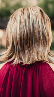 BIG TIME by RAQUEL WELCH in RL12/22SS SHADED CAPPUCCINO | Light Golden Brown Evenly Blended with Cool Platinum Blonde Highlights with Dark Roots