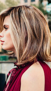 BIG TIME by RAQUEL WELCH in RL12/22SS SHADED CAPPUCCINO | Light Golden Brown Evenly Blended with Cool Platinum Blonde Highlights with Dark Roots