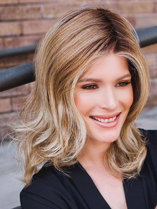 FREE TIME by RAQUEL WELCH in RL14/22SS SHADED WHEAT | Dark Blonde Evenly Blended with Platinum Blonde with Dark Roots