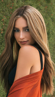 The Glamour and More Wig by Raquel Welch is our longest style ever, this sensual silhouette has just enough layering in the front to add softness and gentle movement while blending seamlessly with the more solid lengths in the back. (This piece has been styled)