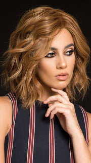 HOLLYWOOD AND DIVINE Wig by RAQUEL WELCH IN R3025S+ GLAZED CINNAMON | Medium Auburn with Ginger Blonde Highlights on Top