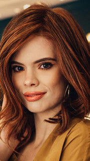 SIMMER by RAQUEL WELCH in RL32/31 CINNABAR | Medium Dark Auburn Evenly Blended with Medium Light Auburn
