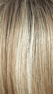 SUGAR-CANE-R | Rooted Platinum Blonde and Strawberry Blonde Evenly Blended Base with Light Auburn Highlights