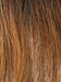 HONEY-BROWN-R | Dark Roots on a warm medium brown base with Auburn and Honey Highlights