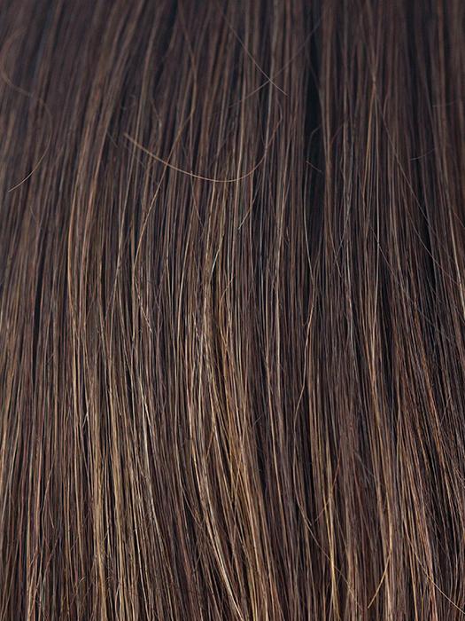  COFFEE-LATTE-R | Dark Brown with evenly Blended Honey Brown highlights and Dark roots