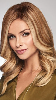 GILDED 12" by RAQUEL WELCH in SS14/25 HONEY GINGER | Dark Blonde Evenly Blended with Medium Golden Blonde Highlights and Dark Roots PPC MAIN IMAGE FB MAIN IMAGE