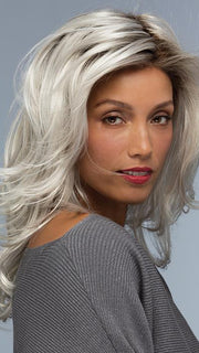 MACKENZIE by Estetica in SILVERSUN/RT8 | Iced Blonde with Soft Sand & Golden Brown Roots