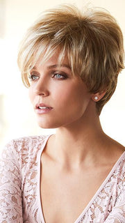 GIA by Rene of Paris in CREAMY-TOFFEE | Light Platinum Blonde and Light Honey Blonde evenly blended
