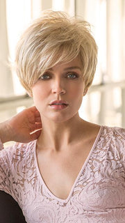 GIA by Rene of Paris in CREAMY-TOFFEE | Light Platinum Blonde and Light Honey Blonde evenly blended FB MAIN IMAGE