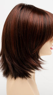 CHOCOLATE-CHERRY | Dark Brown roots with overall Medium Brown base with Deep Red highlights