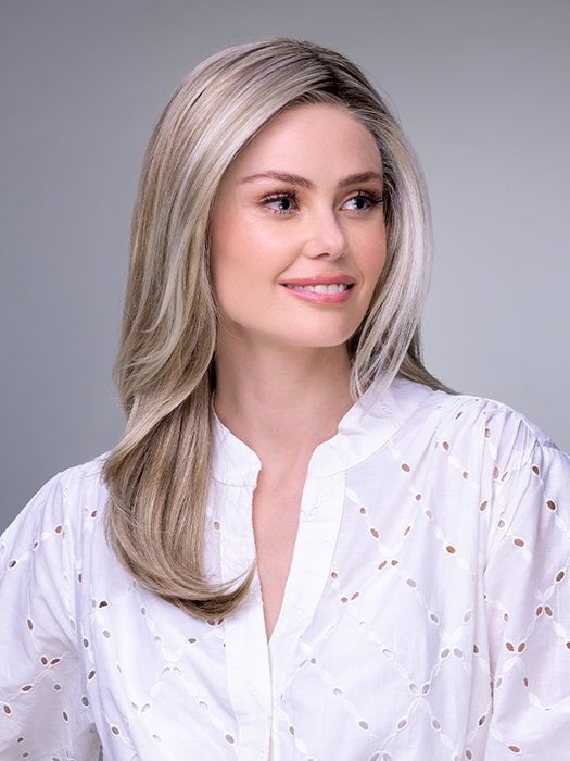 MIRANDA LITE by Jon Renau in 22F16S8 VENICE BLONDE | Light Ash Blonde and Light Natural Blonde Blend Shaded with Medium Brown