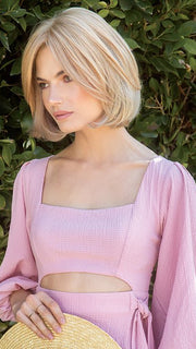 MARIGOLD | A Toffee Toned Blonde, Pale Golden Blonde is Finely Woven with Creamy Highlights