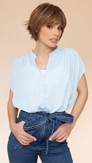 TEXTURED FRINGE BOB by HAIRDO in R829S+ GLAZED HAZELNUT | Medium Brown with Ginger highlights on top