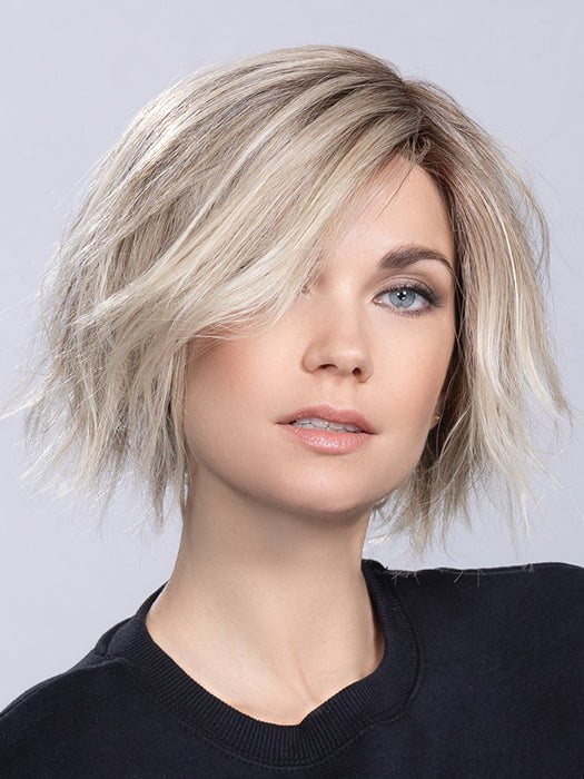 SCALA by Ellen Wille in CHAMPAGNE ROOTED 24.23.16 | Lightest Ash Blonde and Lightest Pale Blonde with Medium Blonde Blend and Shaded Roots | The style pictured has been heat styled straight