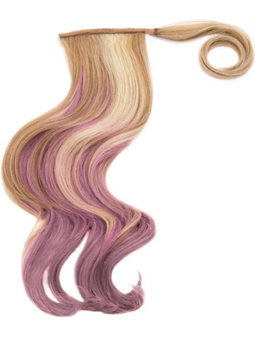 23" COLOR SPLASH PONY by Hairdo in R14/88H/LAVENDER | Dark Blonde Evenly Blended with Pale Blonde Highlights with Lavender Tips