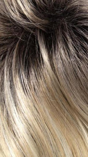 22-1001-R8 | Ash Blonde base blended with Platinum Blonde Highlights and Chestnut Brown Roots