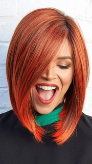 TAYLOR by NORIKO in RED COPPER | Copper-toned deep red with dark roots. PPC MAIN IMAGE FB MAIN IMAGE