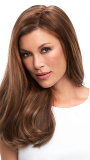 This long Remy human hair volumizer is worn over the entire crown