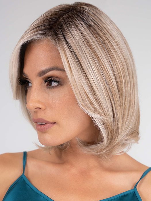 UPSTAGE by RAQUEL WELCH in RL19/23SS SHADED BISCUIT | Light Ash Blonde Evenly Blended with Cool Platinum Blonde with Dark Roots