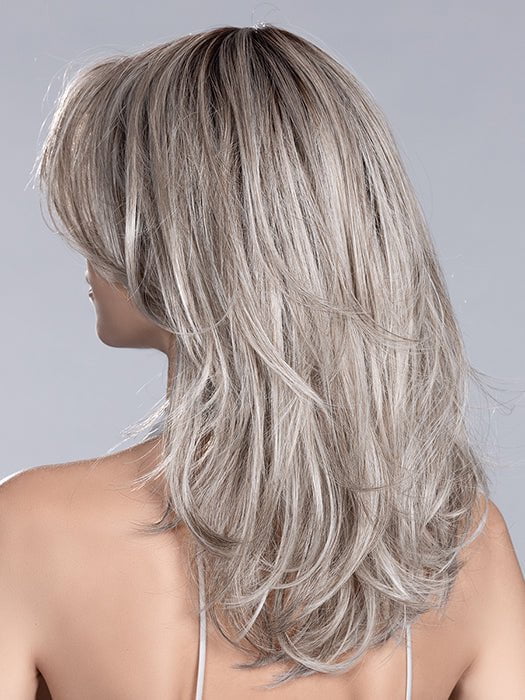 STONE GREY ROOTED 58.51.56 | Grey with Black/Dark Brown and Lightest Blonde Blend