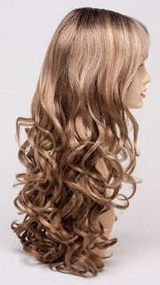 SPARKLING-CHAMPAGNE | Medium Brown roots with overall Strawberry Blonde base and soft Golden Blonde highlights