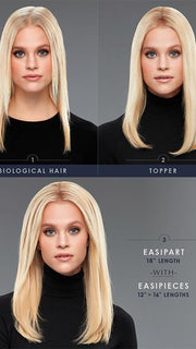 The model is wearing 7 easiPieces + easiPart 18â€ HH in color FS24/102S12
