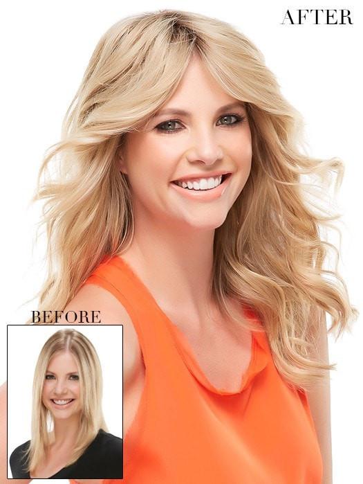 EASIPART HH XL 12" by easihair in 12FS8 SHADED PRALINE | Medium Natural Gold Blonde, Light Gold Blonde, Pale Natural Blonde Blend, Shaded with Dark Brown