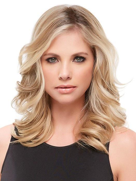EASIPART HD XL 12" by easihair in 12FS8 SHADED PRALINE | Light Gold Blonde & Pale Natural Blonde Blend, Shaded with Dark Brown
