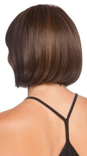 Longer layers at the crown blend with the shorter nape which creates a traditional bob | Color: Medium Brown